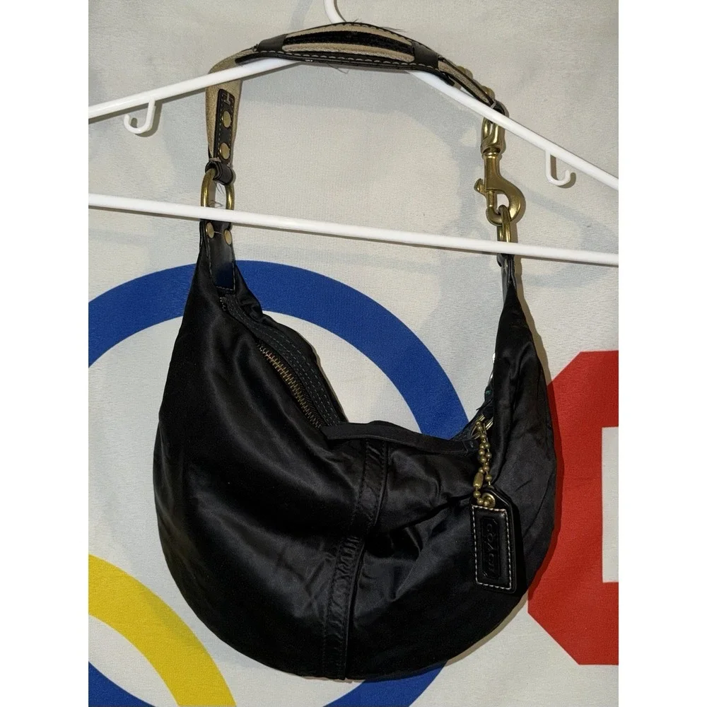 Coach Hamptons Hobo Shoulder Bag Purse Black Half Moon Vintage Y2K Soho